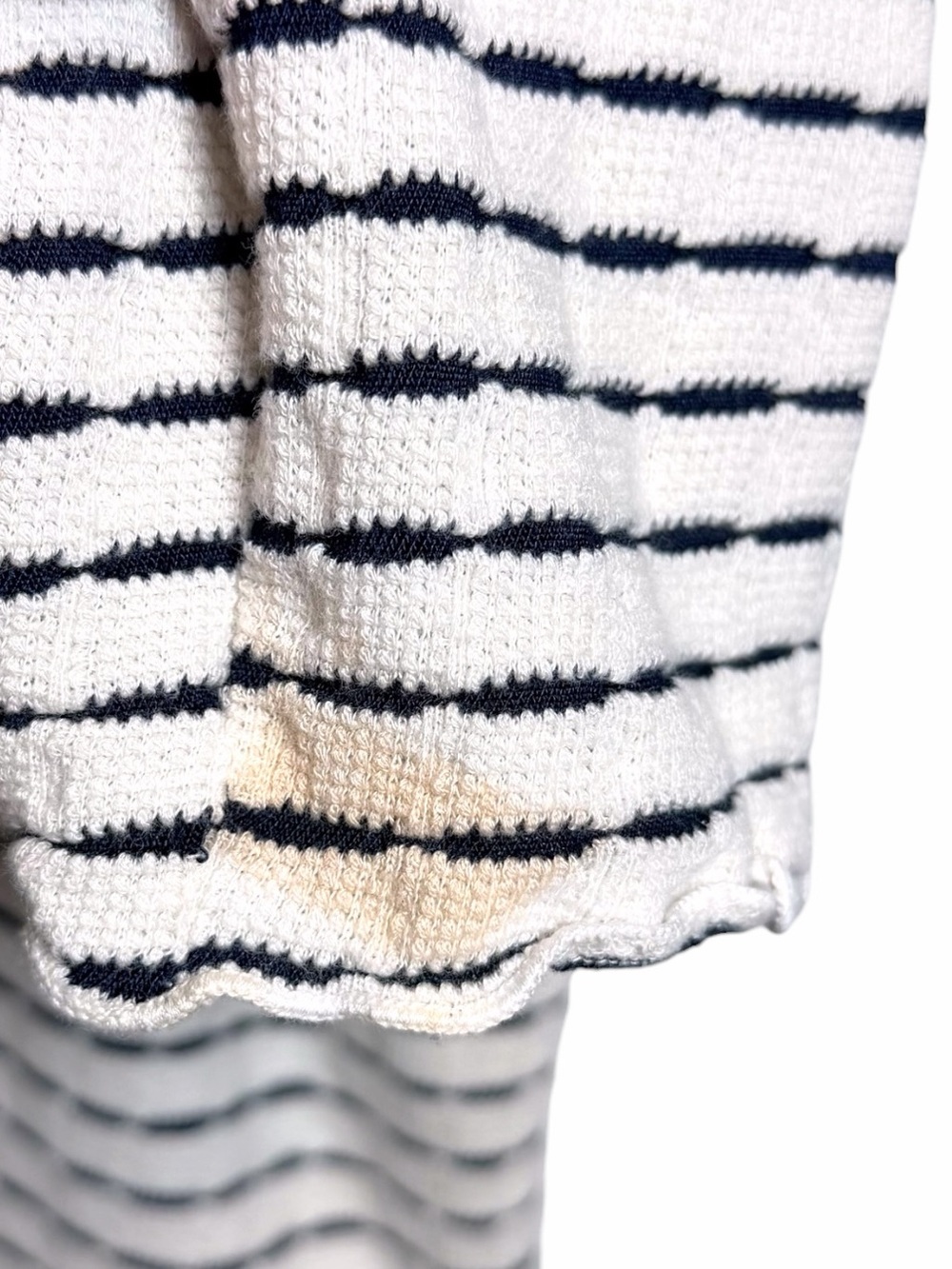 Cut Loose Striped Boatneck Boxy Pullover Pocket Top Made USA Navy Oversized - Picture 11 of 11
